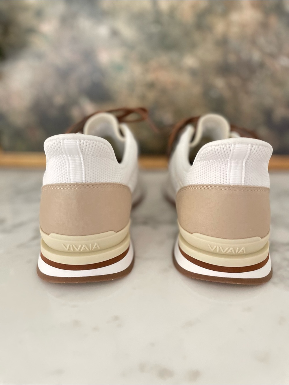 Vivaia Allday Mesh Sneakers Slip On White Buff Beige Size 8 (39) - Picture 3 of 11